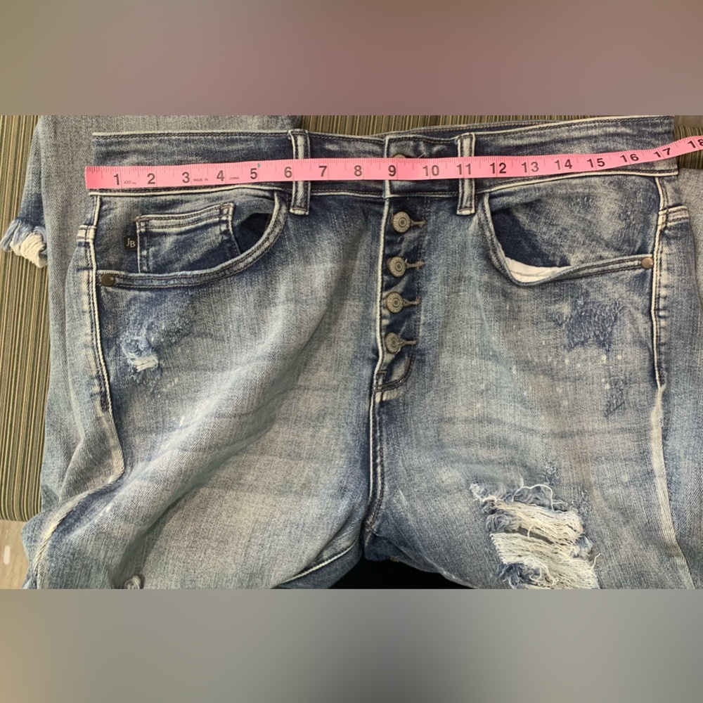 Judy Blue Distressed 14W Skinny Jeans with Button Fly Distressed grunge - Picture 12 of 12